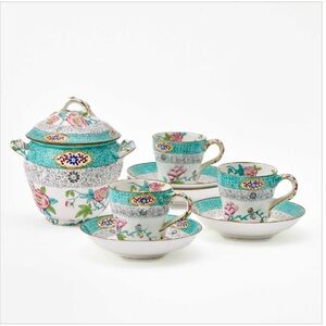 Minton tea cups and sugar bowl antique the Rise of Persia 🌹 prettiest  blue .